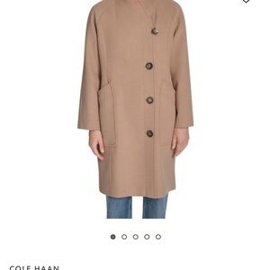 Cole Haan Camel Button-Up Coat